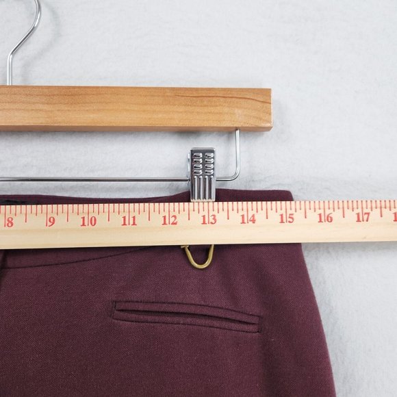 Talbots Pants Women 4 Burgundy Dalton Stretch Mid Rise Tapered Equestrian Seamed - Picture 5 of 13